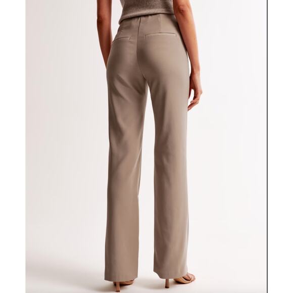 Abercrombie & Fitch Women's High Rise Slim Boot Trouser Light Brown Size 33R - Picture 9 of 11